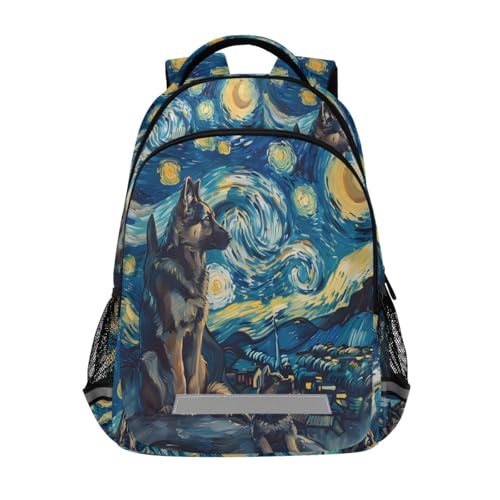 Sac à dos pour enfants Chien et Nuit étoilée avec bretelles confortables