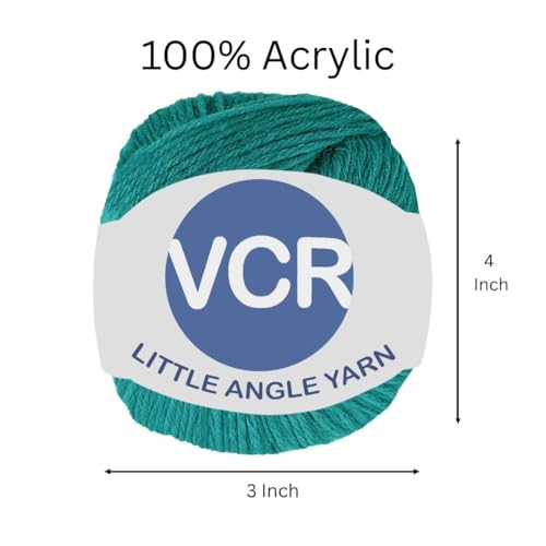 Image of VCR 4 Ply Peacock Blue Little Angle Yarn, 25 Grams, 92 Meters Length, 100% Acrylic Soft Baby Knitting Yarn for Crochet, Newborn Sweaters, Soft Baby Socks, Mittens and Leggings, Pack of 1