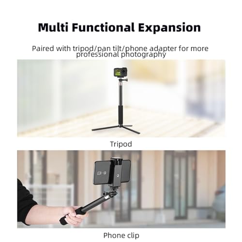 Trípode monopié para cámara compatible con DJI POCKET 3/GoPro Action Camera/Insta360 GO3/ONE X2/X3 cámara panorámica, palo largo ajustable para selfie, soporte portátil para teléfono - imagen 3