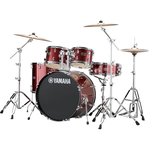 Yamaha Rydeen 5pc Shell Pack with 22' Bass Drum, Burgundy Glitter