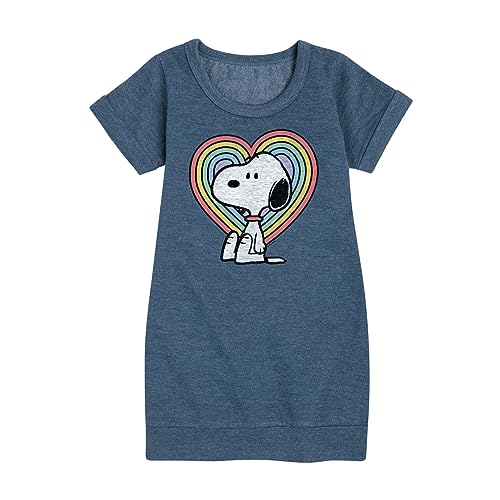 HYBRID APPAREL - Peanuts - Snoopy Pastel Heart - Toddler & Youth Girls Fleece Dress