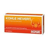 Kohle Hevert bei Durchfall sowie bei Vergiftungen durch Lebensmittel, Schwermetalle und Medikamente, 20 St. Tabletten