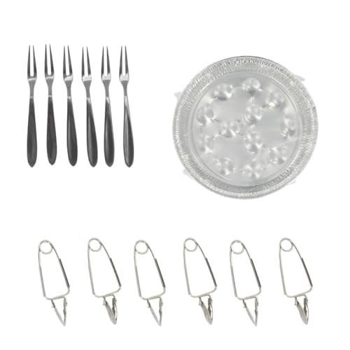 Fackelmann 9984850 - Set speciale lumache, forchette per lumache, pinze per lumache, piatti usa e getta, alluminio, acciaio inossidabile, da 12,5 a 17,5 cm