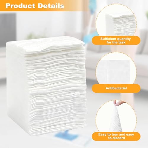 200Pcs Speed Mop Refill, Disposable Antibacterial Cleaning Dry Sweeping Cloths Pads | Dust Magnet Dry Wet Floor Wipes for Flash Speed Mop | Multi-Surface Kitchen Home - Image 2
