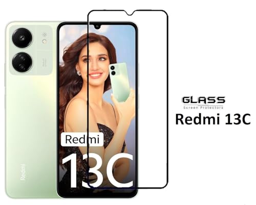 Image of Tempered Glass Screen Protector Compatible for Redmi 13C 5G with Edge to Edge Coverage and Easy Installation Kit, Pack of 1 (Redmi 13C)