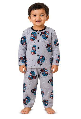 Image of 3BROS BodySuit /Dress for Boys /Girls Full Pajama & Casual Full Sleeves Night Suit Top Combo Kids Set