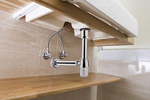 Image of Kohler Complementary Bottle Trap 350mm CP | Durable Anti-Corrosion Sink Drain Pipe Hardware| Modern Sleek Design Wall Mount Fitting|Polished Chrome Brass Basin Waste Trap for Bathrooms|3 Year Warranty