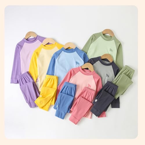 Boys Girls Cotton 𝐏a𝐣ama Set Long Sleeve Color Block Tops + Wide Leg Pants Fall Winter Sl𝐞epwear Loung𝐞wear Set 𝐏ajamas2