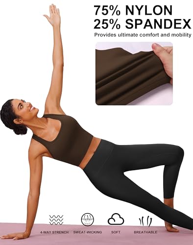 Image of PINSPARK Sports Bra Longline Racerback Tank Tops for Women Padded Workout Yoga Top