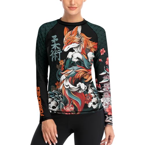 Samurai BJJ Rash Guard Shirt for Women MMA Training Jiu Jitsu Fight Gear Long Sleeve Top4