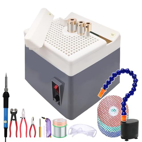 SICWEDIM Stained Glass Starter Kit,Mosaic & Stained Glass Crafting Tool Set Glass Angle Grinder for Grinding Multi Angles & Curves + Glass Cutting Kit