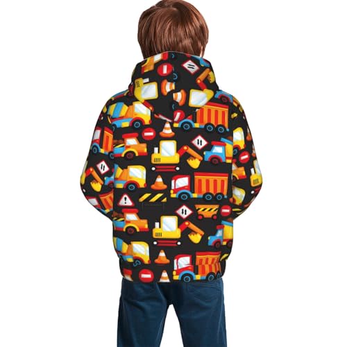 Construction Truck Kid Hoodies Boys Sweatshirts Girls Pullover with Pocket4