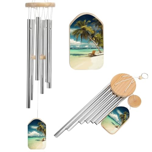 Outdoor Wind Chimes, Tropical Holidays Printed Wind Chimes,Simple Wind Chimes,Curtain Wind Chimes for Home Decoration