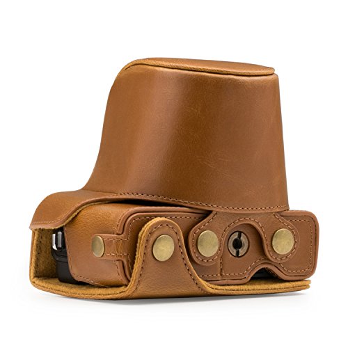 Funda para Cámara Canon EOS M100 M200 Cuero Marrón Claro miniatura 3