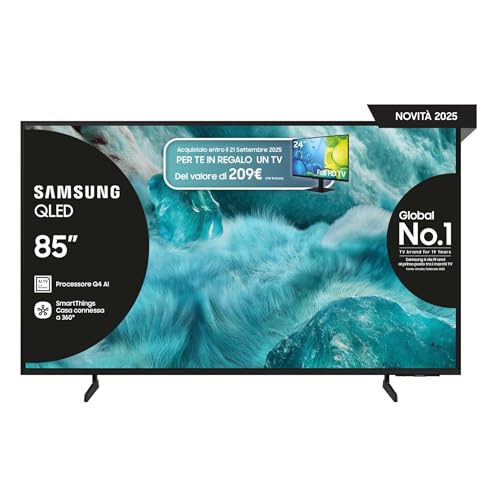 Samsung Smart TV 85'' QE85Q7F4AUXZT QLED 4K, Q4 Processor, 100% Volume Colore con Quantum Dot,...