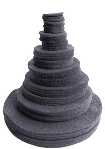 Image of Playfully Ever After Slate Gray Craft Felt Circles (Mixed Size Pack - 56pc)
