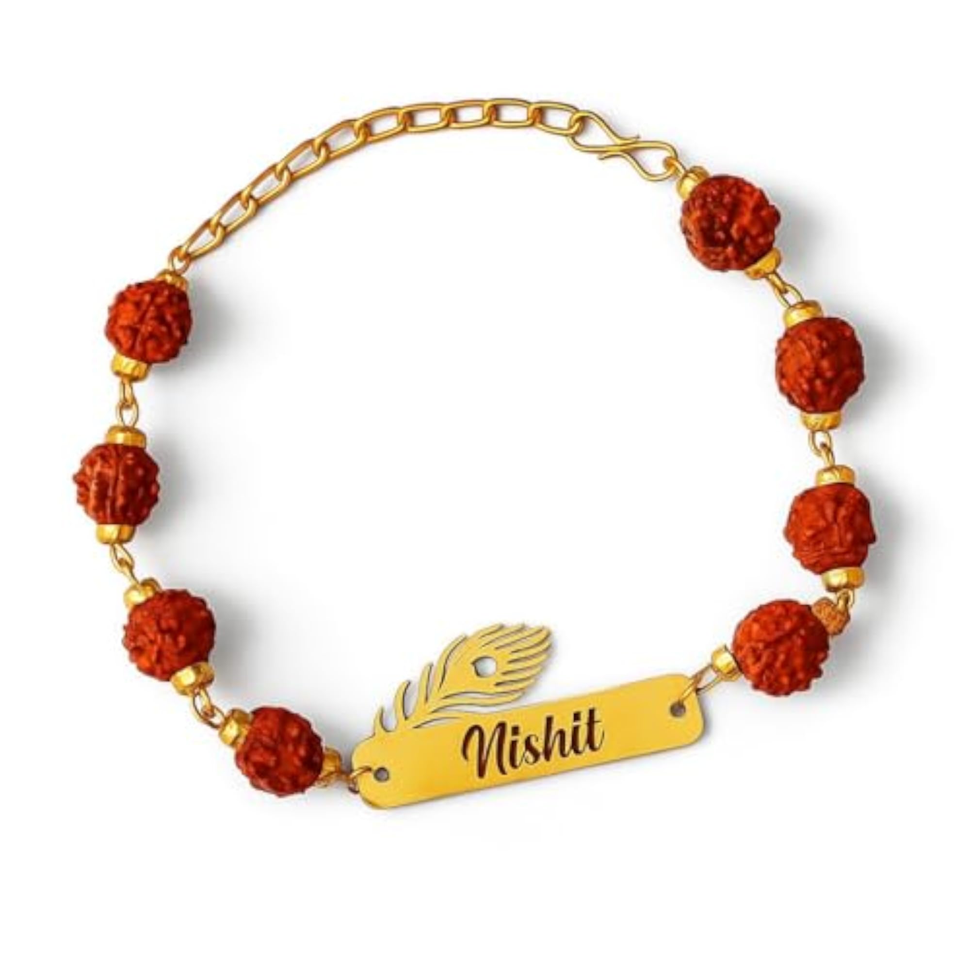 Personalized Lord Krishna Metal Rakhi with Name