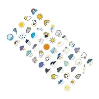 HONITANO 50pcs Weather Stickers Pack for Luggage Skateboards Water Bottles Laptop Weather Symbol Decals with Strong Adhesion for DIY Personalization and Creative Decoration