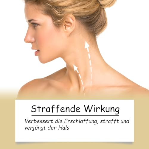 AH-8 Neck Firming Cream mit Roller, Hals & Dekolleté Straffend Creme mit Hexapeptid, Tighten and Lift Neck Cream zur Hautstraffung, Halscreme Gegen Falten für eine glatte und gefestigte Haut