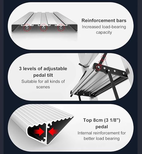 Collapsible Bunk Bed Ladder, Travel Trailer/Dorm/RV Portable Ladder Replacement 46 55 66 in, Interior Non-Slip Loft Ladder with Hooks(5-Step 168cm (66 1/8\")) - Thumbnail 3