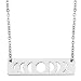 KUIYAI Moon Phase Necklace Bar Pendant Triple Goddess Jewelry (Silver)