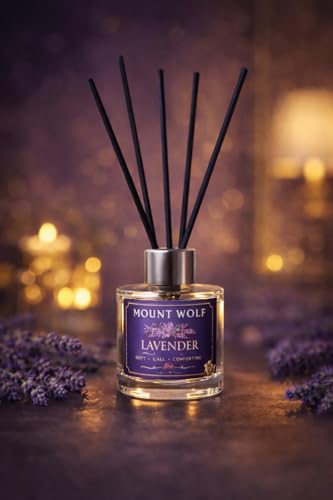 Image of Lavender Reed Diffuser for Home Fragrance | Long Lasting Aromatherapy Premium Diffuser | Relaxing Floral Lavender Scent for Bedroom, Living Room & Office