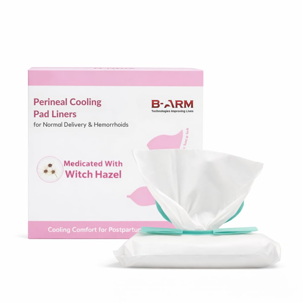 Perineal Cooling Pad Liners With Witch Hazel For Postpartum Care & Hemorrhoids Relief-Pack of 25| Hospital Bag Essentials & New Mom Gift For Normal Delivery| Medicated Full Length Ice Pad Liners