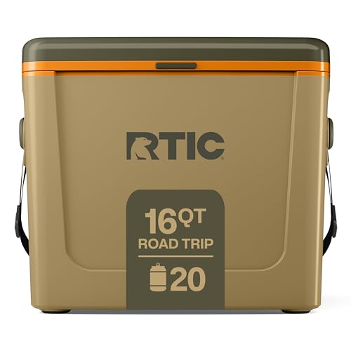 RTIC 16 Qt Road Trip Cooler, Hard Insulated Portable with Strap and Handle for Outdoor, Beach, Picnic, Camping, Sports, Travel, Trailblazer