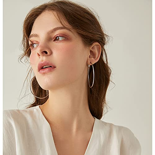 Cocamiky 9 Pairs Big Gold Hoop Earrings Set For Women Girls,Stainless Steel 14K Gold Plated Thin Hoops Rose Gold Silver Hypoallergenic Sterling Silver Post For Sensitive Ears Gold Jewelry #TOP3