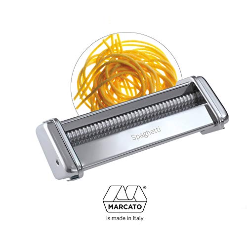 Marcato Spaghetti Cutter Attachment, Made In Italy, Works With Atlas 150 Pasta Machine, 7 X 2.75, Silver #TOP2
