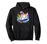 Photo Gallery splash art colorato swan lake birds lover felpa con cappuccio Photo Gallery splash art colorato swan lake birds lover felpa con cappuccio