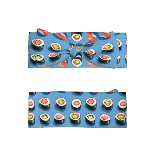 Realistic Salmon Sushi Print Baby Girl Bows Headbands Baby Girls Newborn Headbands Infant Toddlers 0-6 Months2