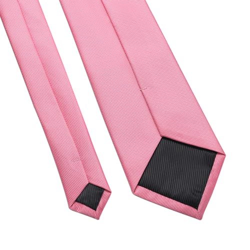 Image of DecTwig Men's Ties Solid Color Formal Neckties 3.15 inch (8CM) Black Ties For Men