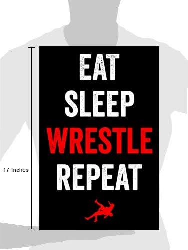 Miniatura 2 de Damdekoli Póster de Eat Sleep Wrestle (11 x 17 pulgadas)