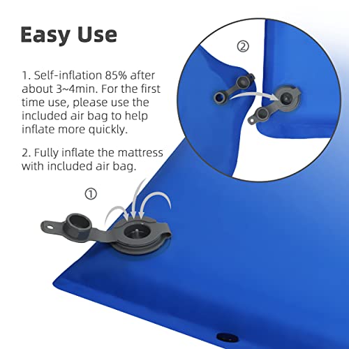 Self-Inflating Pool Floats Adult, More Durable Skin-Friendly Portable Pool Raft With Headrest, Inflatable Sponge Mattress Floating Mat For Swimming Pool Sea Lake River, Easy Storage, No Cracking #TOP5