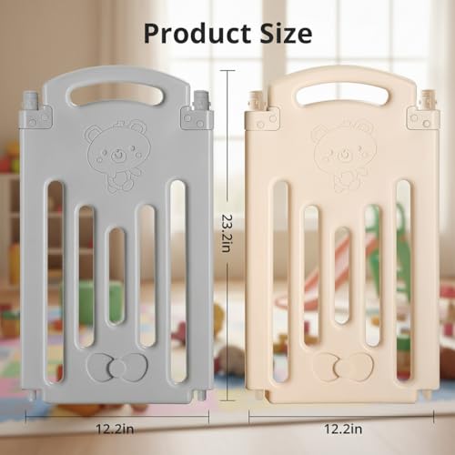 Image of Uanlauo Baby Playpen, 2 Panel Foldable Play Yard for Toddlers, Easy Assemble Safety Baby Fence, Play Pens for Babies and Toddlers,Babies Fence Play Yards