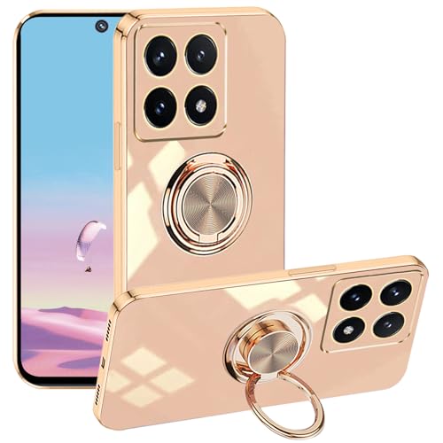 Coque Xiaomi 14T Pro silicone souple fin rose protection antichoc avec béquille