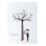 Perfecto para dejar tu huella Mopec Lámina para Enmarcar Árbol de Huellas Boda, Cartulina, Blanco, 3x29.5x42 cm