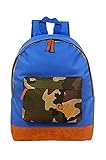 GOLA ZAINO SCUOLA TEMPO LIBERO WALKER CAMO BLU MIMETICO STILE EASTPAK - IDEA REGALO