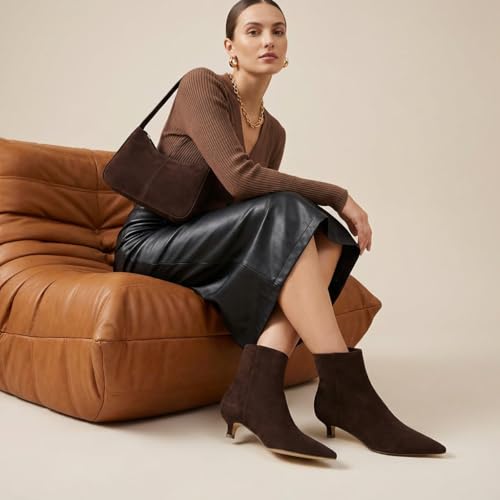 Image of CUSHIONAIRE Women's Barbi Pointed Toe Kitten Heel Bootie - Soft Vegan Leather, Memory Foam, Wide Widths, and Back Zipper