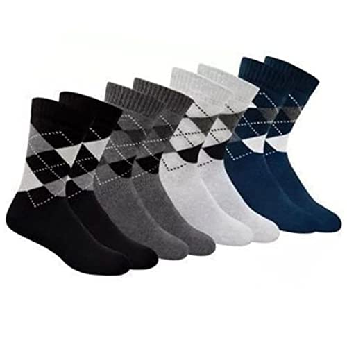 avikar Premium Mid Calf length Formal Office Socks for Men with Diamond Design Pack of 3 Ultra soft Use in Solid Organic Cotton Blend Free size Multi color-picture-55