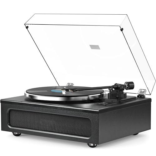 Vinyl Record Player High Fidelity Belt Drive Turntable with Builtin