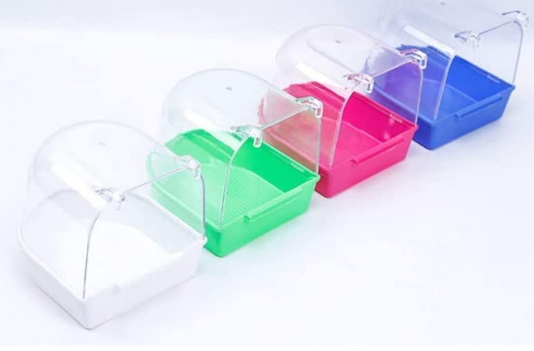 Central fish aquarium -Caged Birds Bathing Tub for Small Birds Canary, Budgerigar, Cockatiel, Lovebird - Colors May Vary 2