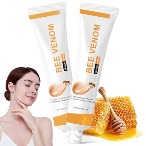 2PCS Crema para Eliminar Arrugas,40g Bee Venom Humectante Protector Reafirmante