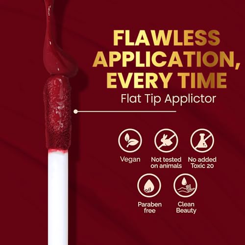 Image of Parul Garg Beauty Silk Matte Liquid Lipstick | Long-Lasting & Smudge-Proof | Soft Matte Finish | Vegan & Clean Beauty | Hydrates with Shea Butter & Vitamin E (Primrose, 3 ml)