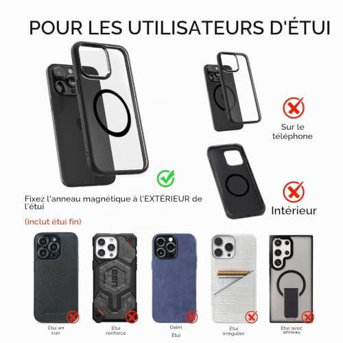 MSXTTLY Support Telephone Voiture pour Magsafe, Vmag-S1 Rotatif à 360 Portable Aimanté Telephone Voiture Support Telephone Voiture Magnetique, pour iPhone 17 Pro-12 et Android Phone, Blanc – vue 4