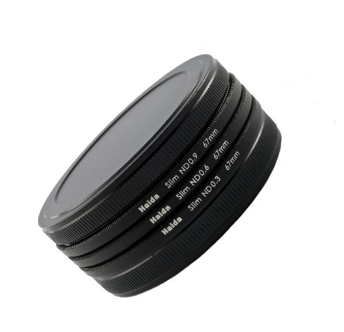 Haida Slim Graufilter Set bestehend aus ND2x, ND4x, ND8x Filtern 58mm inkl. Stack Cap Filtercontainer + Pro Lens Cap 58mm Cover