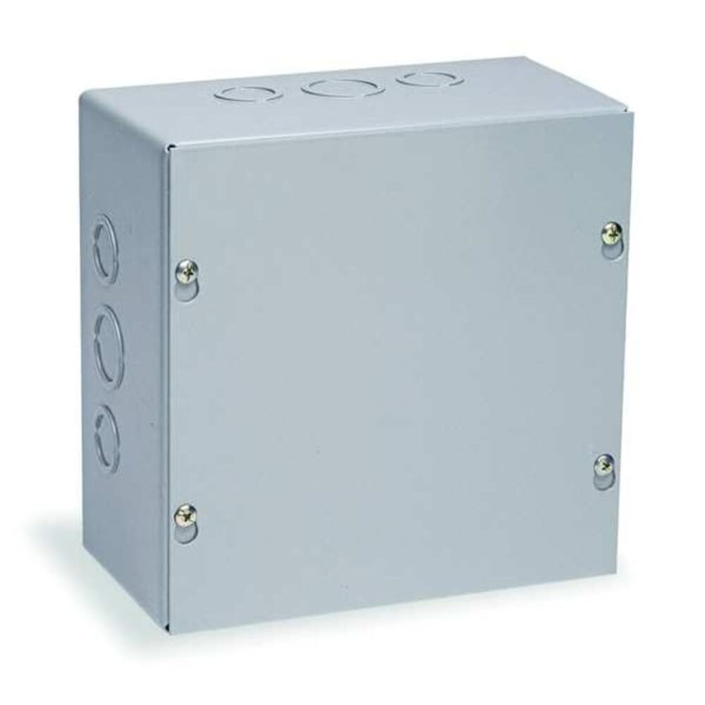 Wiegmann SC151506 SC-Series NEMA 1 Screw Cover Wallmount Pull Box with Knockouts, Painted Steel, 15" x 15" x 6"-picture-19