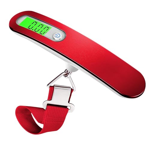 SHANJE荷物 旅行はかり LCC用 デジタル はかり 計量 器 最大50kgまで量れる 携帯式デジタル スケール ステンレス仕上げ 吊り下げ式ラゲッジチェッカー 旅行 アウトドア ホームに最適の秤 便利 軽量 風袋引き機能付