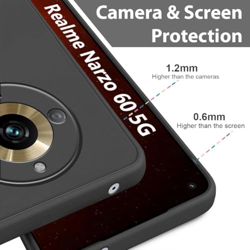 Image of BlazeTech for [ Realme Narzo 60 5G ] Liquid Silicone Back Case Cover Flexible |Inner Lining| with Camera Protection Back Cover for [ Realme Narzo 60 5G ] - Black